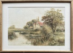 Henry John Kinnaird (British 1861-1929) : Rural landscape, signed watercolour