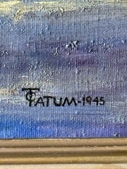CORA TATUM ANTIQUE MOUNTAIN PLEIN AIR LANDSCAPE OIL PAINTING OLD VINTAGE 1945