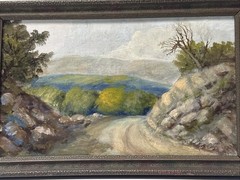 Antique American Landscape Painting Small Gem Impressionist Listed Oil 1910’s