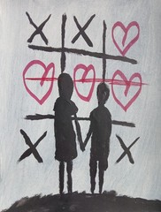 Expressionism/Abstract 11×14 Tic Tac Love Signed Colorful Hand Made Art Painting