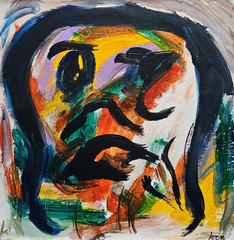 M1761 Hand-Painted Oil Painting Abstract Portrait Canvas Wall Art Multiple Sizes