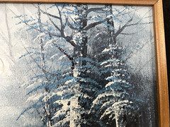 Vtg Original Acrylic Forest Creek Painting Picture Framed Signed 14″ x 16″