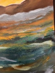 Elvi Original Landscape 9×11 painting On Heavy Paper Abstract Expressionism