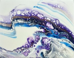 Original Acrylic Swipe Painting On 11×14” Wood Board.
