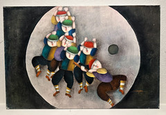 J. Roybal Signed Seven Boys & Ball Painting on Canvas Unframed 36″ x 24″ OOAK
