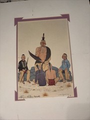Loren Pahsetopah „Things To Be Remembered“ 1990 NATIVE AMERICAN ART 5 By 7.5