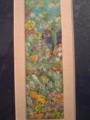 Original Miniature Oil Abstract Painting 2×6 Signed Aury Mena Puerto Rico