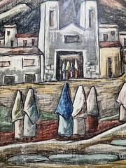 RAPHAEL MOISES MEXICO MODERNIST OLD MISSION MURAL STYLE MID CENTURY PAINTING