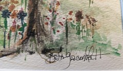 Framed Matted Signed Original Landscape Watercolor Painting 14″ x 11″