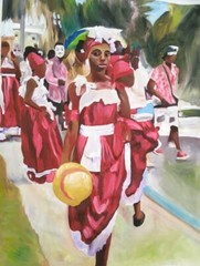 Caribbean Carnival; culture, music, dance, dress. Original Acrylic Art Painting