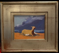 Arts & Crafts Plein Aire Impressionist Oil Painting Goats Mountain Landscape
