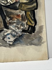 Antique New Jersey Painting Black Fisherman Fish Market Maurice Bilton Rare