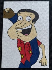 Glen Quagmire Family Guy Show ACEO hand painted ATC acrylic micron 2.5×3.5