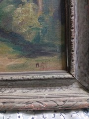 Antique Oil Painting Signe M.Hole 37 Size 17 3/4 X 23 1/2 X 1 3/4 Sold As Is Use