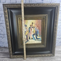 Abstract Jazz Musicians Framed Painting On Canvas Signed C. Carl CERTIFIED
