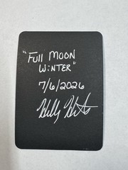 ACEO Original Hand Painted Acrylic Landscape With Full Moon 2.5 X 3.5
