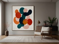 Scandinavia round organic shape LARGE acrylic painting