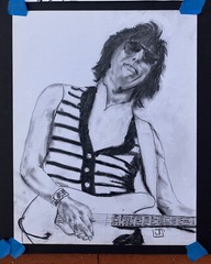 Jeff Beck 11X14 Charcoal Acrylic Original