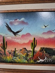 Signed & Framed Southwest Spray Paint Art On Board – Aerosolgrafia Street Art