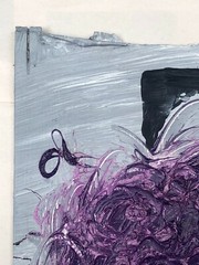 BANDWIDTH Grey Black Abstract Oil and Ink Painting Steven Tannenbaum Original