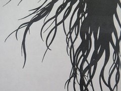 50×70 cm Signed Drawing Cristina Bullio Female Portrait Black Hair c5