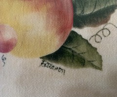 Vintage Folk Art Theorem Painting Fruit Apple Still Life Old Sturbridge Village