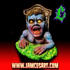 Zombie toy custom painted by Cesart iamcesart halloween graveyard airbrush art