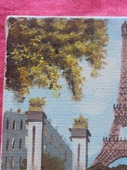 Paris small oil paintings signed Liotard Paris 7 x 5 1/2 in. Eiffel Tower