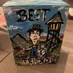 Abstract Art Mr Crank & Ruff Best Friends 3×4 Block Expression Art Hand Painted