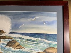 Nancy Sweet „Oceanscape Scene“ Watercolor Painting #1- Signed And Framed