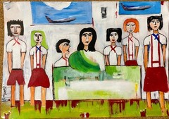Juan Karlos cuban Acrylic On Cardboard 43×30 Cm „Ultima Cena En Cubita.“