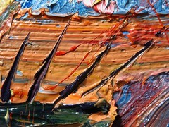 LANDSCAPE OIL█PAINTING█IMPRESSIONISM OUTSIDER█ART█SIGNED ABSTRACT ORIGINAL█DECO