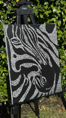 Original Zebra Painting Colorful Acrylic Mini Wall Art Whimsical Animal Decor