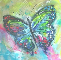 ORIGINAL ART gallerywrap „Butterfly E“ 24″H x24″W stretched by Steven G.Graff