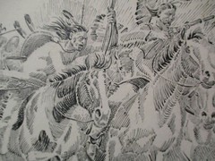 LARGE PUBLISHED NATIVE AMERICAN INDIAN COWBOY CRAZY HORSE DRAWING NAPOLETANO