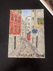VintageParis Street Scene Painting – Signed T. Jamin, Utrillo Style –