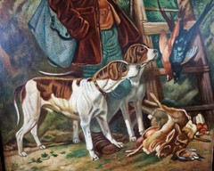 OIL PAINTING ON CANVAS COPY „LE RETOUR DE LA CHASSE“ BY THOMAS GOFF LUPTON
