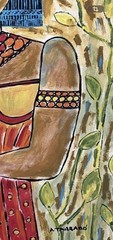 ORIGINAL PAINTING by Alvaro TARRAGO acrylic on cotton paper TONANTZIN