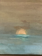 A Larson Late 1890s Swedish Coastal Landscape Oil Painting on Canvas Signed