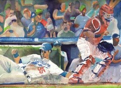 Los Angeles Dodgers #2 : Signed LE Art Print : Sandra Watercolors™ Baseball