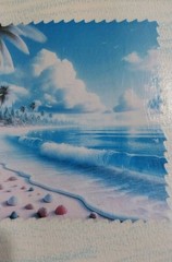 Beach Seascape Original Mixed Media COA 8×8 GAT PAINTINGS Sea Shells Ocean Decor