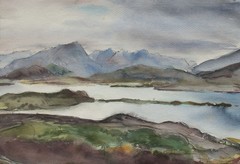 Gerhard Schulte-Dahling Norway Fjord Expressionism Signed Watercolor 1943