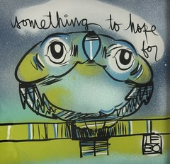 David Le Batard (Lebo) „Something to Hope For“, Mixed Media Painting Framed COA