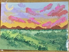 ACEO Art Card Countryside Landscape Original Acrylic Painting