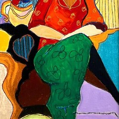 Itzchak Tarkay (1935-2012) „Waiting“ Signed Mixed Media Overpaint, Framed