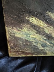 VTG Rustic Mountain Lake Oil Painting Canvas Wall Art Cabin Lodge Decor 20×27”