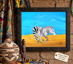 Original Acrylic Painting 16×20 Zebra Safari Wildlife African Animal Canvas Art