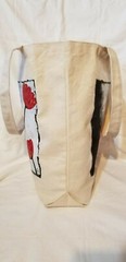 acrylic hand painted medium/large canvas tote, original flower design, amaryllis