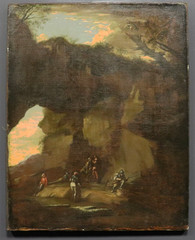SUPERB RARE ORIGINAL SALVATOR ROSA PAINTING circa 1650: „BRIGANDS LYING IN WAIT“