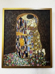 The Kiss Gustav Klimt Hand-Painted Oil Painting Reproduction on Canvas